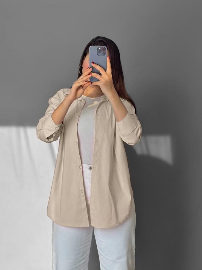 Classic Beige Poplin Shirt