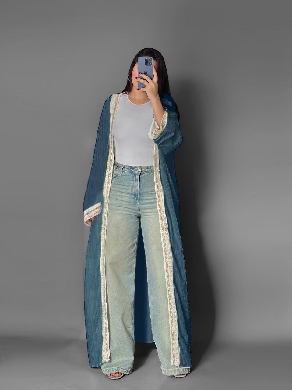 Teal Long Freska Cardigan