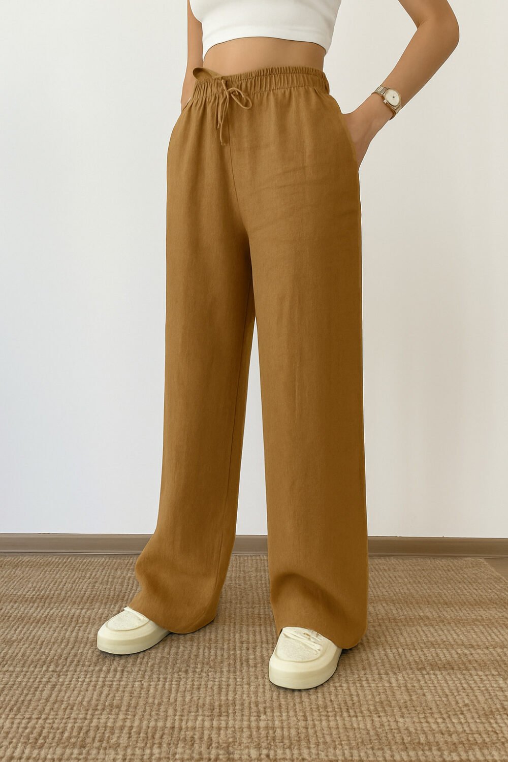 Khaki Linen Pants