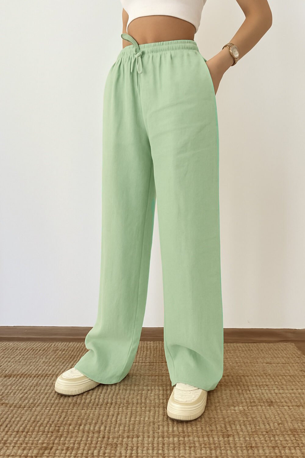 Mint Green Linen Pants