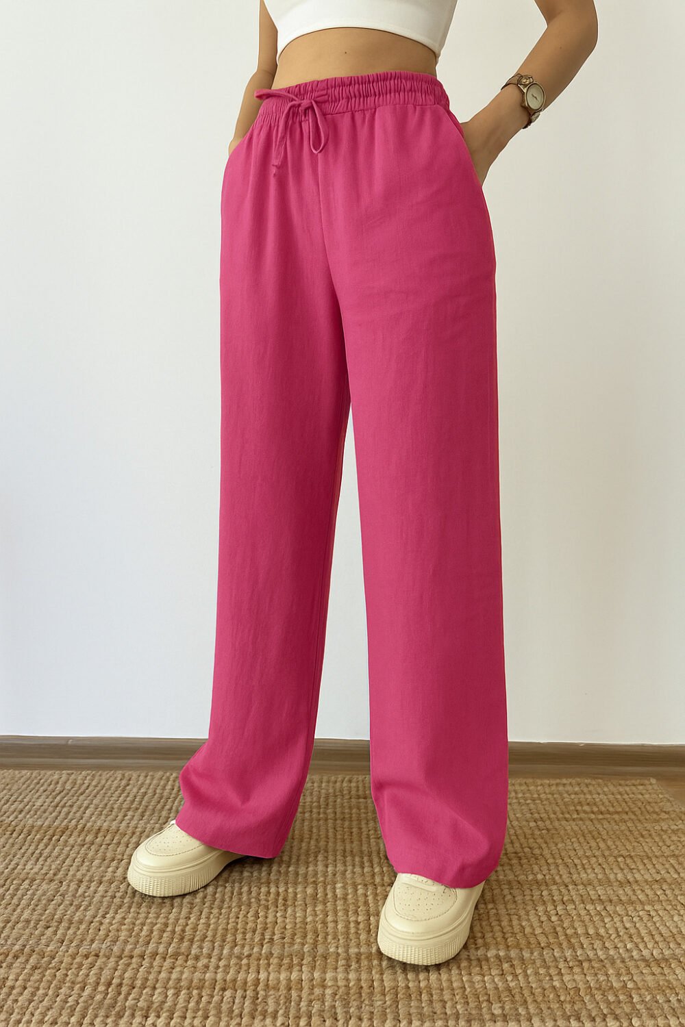 Fuchia Linen Pants