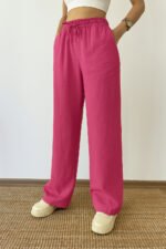 Fuchia Linen Pants