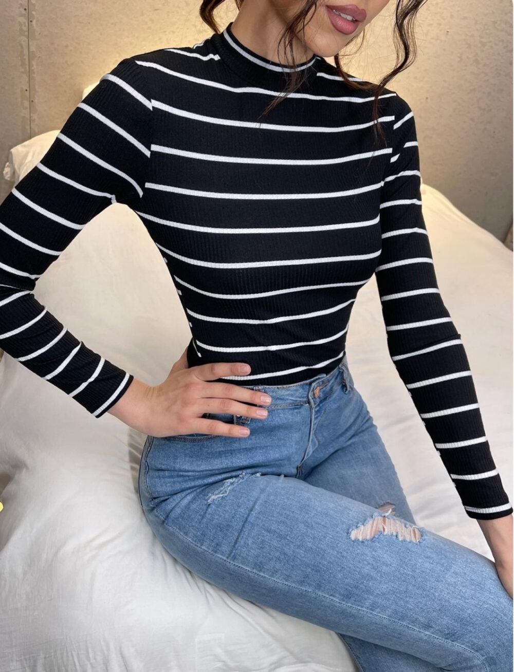 Black Striped Vibes Top
