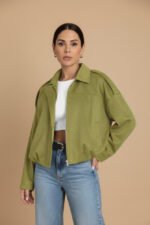 Minimal Suede Oversized Jacket - Kiwi