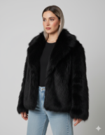 Premium Turkish Faux Fur Jacket – Black