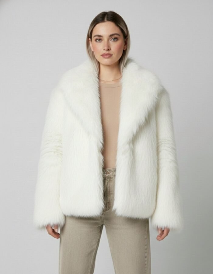 Premium Turkish Faux Fur Jacket – White