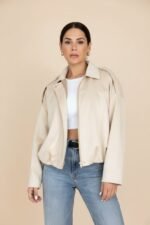 Minimal Suede Oversized Jacket- Off white