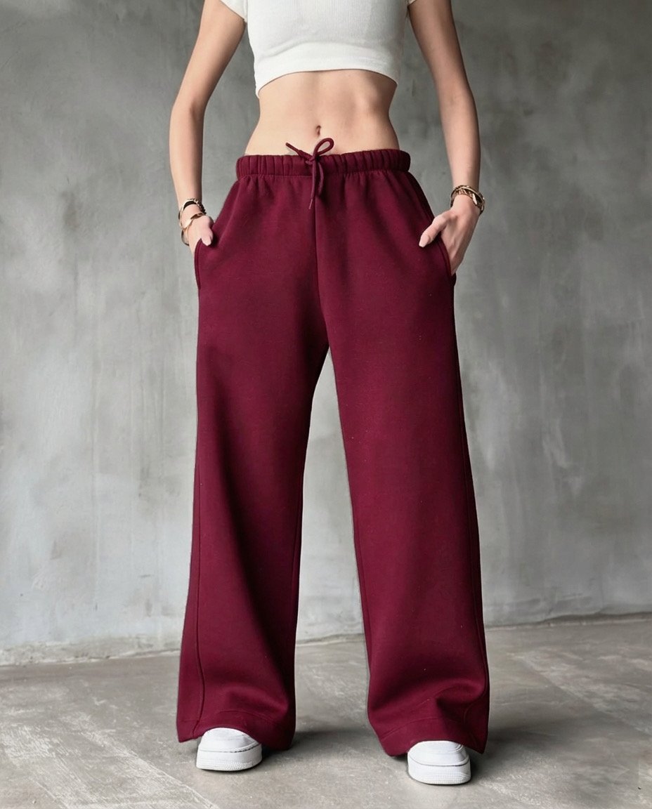 Oversized Sweatpants- Burgundy