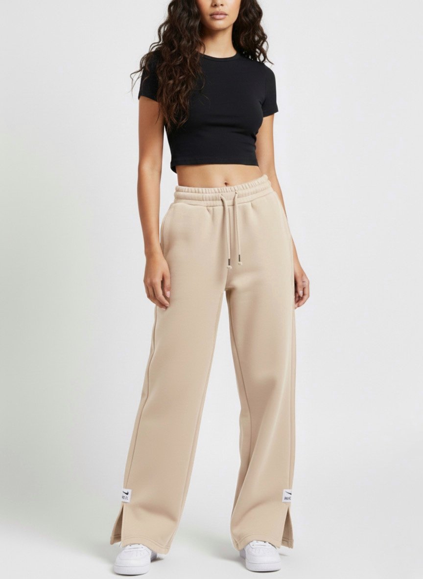 Relaxed Fit Sweatpants- Beige