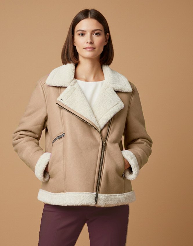 Leather Jacket- Beige