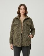 Oversized Sherpa Shirt Jacket- Beige