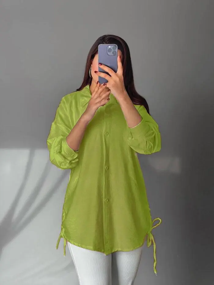 Kiwi Side-Tie Poplin Shirt