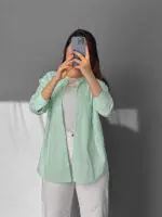 Classic Mint Green Poplin Shirt