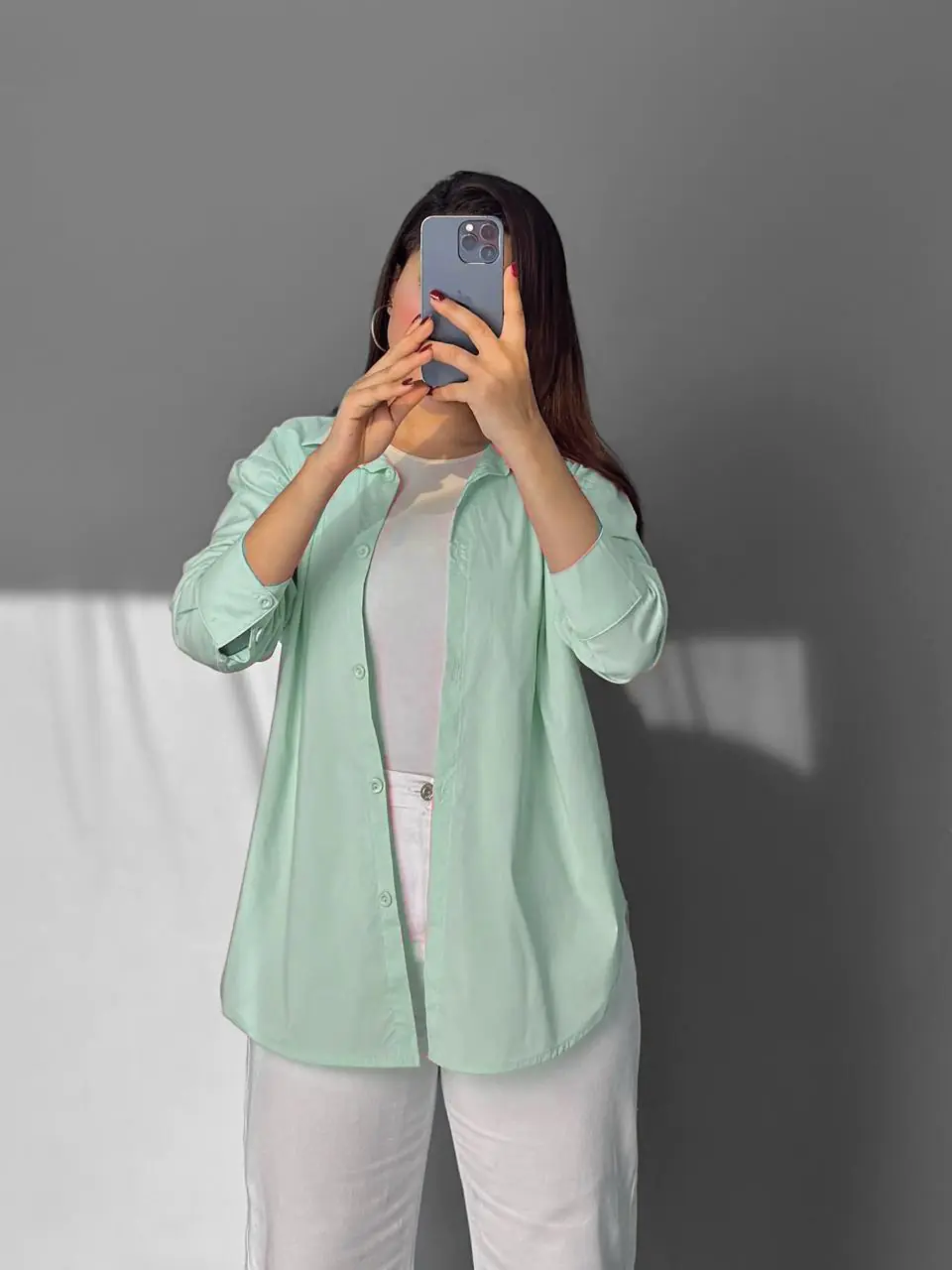 Classic Mint Green Poplin Shirt