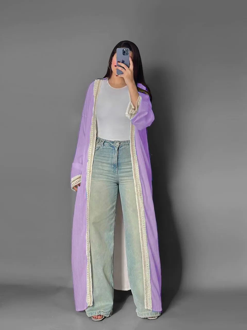 Lavender Long Freska Cardigan
