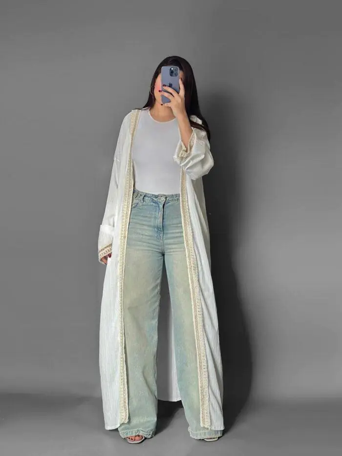 White Long Freska Cardigan