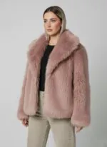 Premium Turkish Faux Fur Jacket – Powder pink