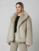 Premium Turkish Faux Fur Jacket- Creamy Beige
