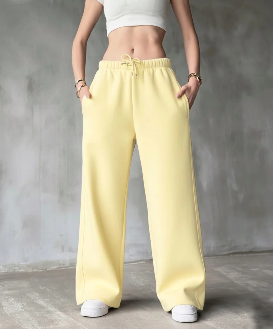 Oversized Sweatpants- Butter Yellow