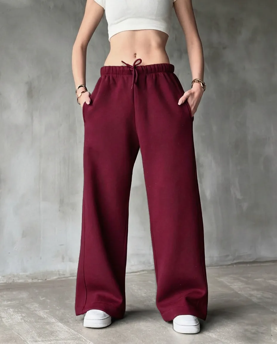 Oversized Sweatpants- Burgundy