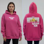 “02” City Oversized Hoodie- Hot pink