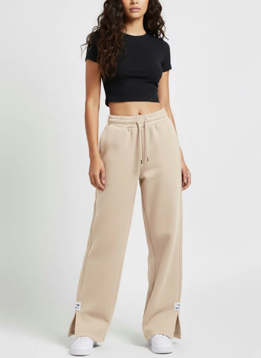 Relaxed Fit Sweatpants- Beige