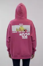 “02” City Oversized Hoodie- Hot pink