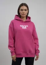 “02” City Oversized Hoodie- Hot pink